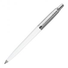 Ручка шариковая PARKER 'Jotter Plastic CT', корпус сталь и белый пластик, синяя, R0032930