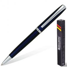 Ручка бизнес-класса шариковая BRAUBERG 'Cayman Blue', корпус синий, серебристые детали, 1 мм, синяя, 141409