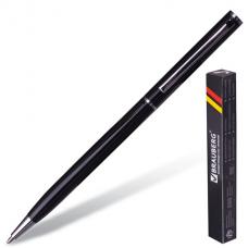 Ручка бизнес-класса шариковая BRAUBERG 'Delicate Black', корпус черный, серебристые детали, 1 мм, синяя, 141399