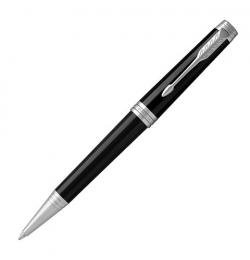 Ручка шариковая PARKER 'Premier Black Lacquer PT', корпус черный, детали палладий, черная, 1931416