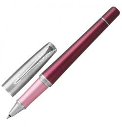 Ручка-роллер подарочная PARKER 'Urban Premium Dark Purple CT', темно-пурпурный корпус, хромированные детали, черная, 1931570