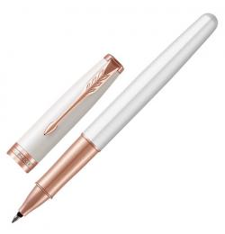 Ручка-роллер подарочная PARKER 'Sonnet Premium Pearl Lacquer PGT', жемчужно-белый лак, позолоченные детали, черная, 1931554