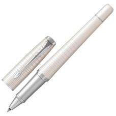 Ручка-роллер подарочная PARKER 'Urban Premium Pearl Metal CT', жемчужный-белый лак, хромированные детали, черная, 1931610