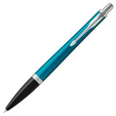 Ручка подарочная шариковая PARKER 'Urban Core Vibrant Blue CT', изумрудный глянцевый лак, хромированные детали, синяя, 1931577