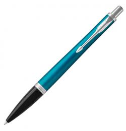 Ручка подарочная шариковая PARKER 'Urban Core Vibrant Blue CT', изумрудный глянцевый лак, хромированные детали, синяя, 1931577