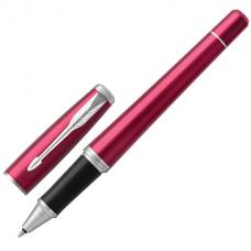 Ручка-роллер подарочная PARKER 'Urban Core Vibrant Magenta CT', пурпурный глянцевый лак, хромированные детали, черная, 1931590