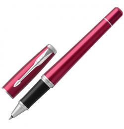 Ручка-роллер подарочная PARKER 'Urban Core Vibrant Magenta CT', пурпурный глянцевый лак, хромированные детали, черная, 1931590