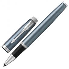 Ручка-роллер подарочная PARKER 'IM Core Light Blue Grey CT', серо-голубой лак, хромированные детали, черная, 1931662