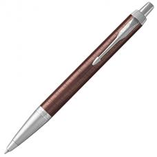 Ручка подарочная шариковая PARKER 'IM Premium Brown CT', коричневый корпус с гравировкой, хромированные детали, синяя, 1931679