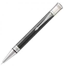 Ручка шариковая PARKER 'Duofold Prestige Black Chevron CT', корпус черный, черная, 1945414