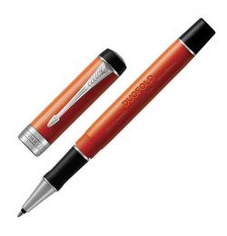 Ручка-роллер PARKER 'Duofold Classic Big Red Vintage CT', акриловая смола, корпус красный, черная, 1931380, 1931379