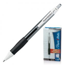 Ручка гелевая автоматическая 'PM Gel', ЧЕРНАЯ, узел 1 мм, линия письма 0,7 мм, PAPER MATE