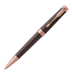 Ручка шариковая PARKER 'Premier Soft Brown PGT', корпус коричневый, детали розовое золото, черная, 1931408