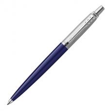 Ручка шариковая PARKER 'Jotter Plastic CT', корпус сталь и синий пластик, синяя, R0033170