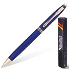 Ручка бизнес-класса шариковая BRAUBERG 'De Luxe Blue', корпус синий, золотистые детали, 1 мм, синяя, 141412