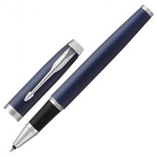 Ручка-роллер подарочная PARKER 'IM Core Matte Blue CT', темно-синий матовый лак, хромированные детали, черная, 1931661