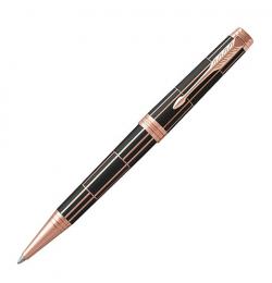 Ручка шариковая PARKER 'Premier Luxury Brown PGT', корпус коричневый, детали розовое золото, черная, 1931400