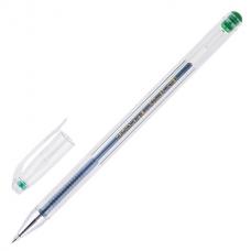 Ручка гелевая 'Hi-Jell', ЗЕЛЕНАЯ, узел 0,5 мм, линия письма 0,35 мм, CROWN
