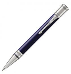 Ручка шариковая PARKER 'Duofold Classic Blue & Black CT', акриловая смола, корпус синий, черная, 1947988