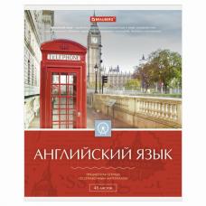 Тетрадь предметная "КЛАССИКА" 48 л., обложка картон, АНГЛИЙСКИЙ ЯЗЫК, клетка, подсказ, BRAUBERG, 403514