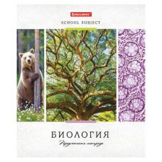 Тетрадь предметная "УЧЕНЬЕ СВЕТ" 48 л., обложка картон, БИОЛОГИЯ, клетка, подсказ, BRAUBERG ЭКО, 403528