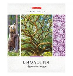 Тетрадь предметная "УЧЕНЬЕ СВЕТ" 48 л., обложка картон, БИОЛОГИЯ, клетка, подсказ, BRAUBERG ЭКО, 403528