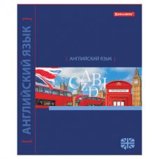 Тетрадь предметная "NAVIGATOR" 48 л., выборочный лак, АНГЛИЙСКИЙ ЯЗЫК, клетка, подсказ, BRAUBERG, 403539