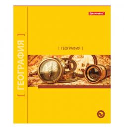 Тетрадь предметная "NAVIGATOR" 48 л., выборочный лак, ГЕОГРАФИЯ, клетка, подсказ, BRAUBERG, 403541