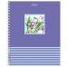 Тетрадь, А5, 48 л., HATBER, гребень, клетка, фактурное тиснение, "Цветочная акварель" (4 вида), 48Т5тВ1гр