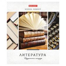 Тетрадь предметная "УЧЕНЬЕ СВЕТ" 48 л., обложка картон, ЛИТЕРАТУРА, линия, подсказ, BRAUBERG ЭКО, 403532